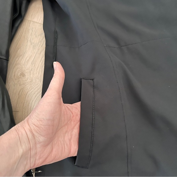 Women's Fitted Moto Trench Coat/Jacket sz L - Black - Picture 3 of 12